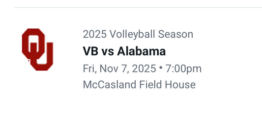 OU vs Alabama Volleyball Game
